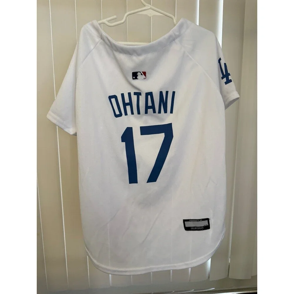 Dog MLB Los Angeles Dodgers Shohei Ohtani #17 White Jersey Size X-large